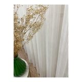 Brillant Modern Çizgili 1/2.5 Normal Pile - Ekru Krem Renk Tül Perde, Ekru, 170 X 270