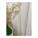 Brillant Modern Çizgili 1/2.5 Normal Pile - Ekru Krem Renk Tül Perde, Ekru, 440 X 260