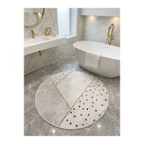 Brillant Puantiyeli Ve Çizgili Lateks Taban Banyo Paspası