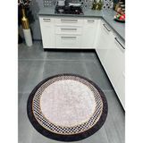 Brillant Rosen Model Damalı Kaymaz Taban Mutfak Halı - 120 x 120 cm - Siyah