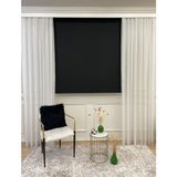 Brillant Stor Perde Kalın Kumaş (Keten) -Alüminyum Kasa Boru- - 60 x 200 cm - Siyah