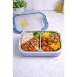 Brillant Summer Ayıcık Desenli Bölmeli Lunch Box BR-6668 21X15X8CM - mavi ayıcık kapaklı