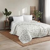 Brillant Tek Kişilik Baskılı Pike 150x220 cm Beyaz Yeşil