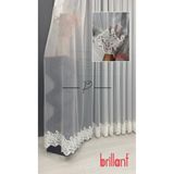 Brillant Tomar Desen Etek İşlemeli Tül Perde , 1 e 3 Sık Pile , Ütü İstemez
