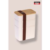 Brillant Zebra 3'lü Bambu Kapaklı Lunch Box - 1 Lt 0,5 Lt 0,5 Lt - Saklama Kabı