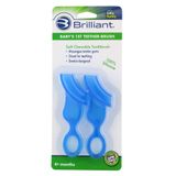 Brilliant Bebeğin 1. Diş Fırçası - Bebekler ve Yeni Yürümeye Başlayan Çocuklar için Silikon İlk Diş Fırçası, 4 Aylık ve Üzeri, Ağız Bakımında Bebek ve Yeni Yürümeye Başlayan Çocuklar Olmalıdır, Bebek Hediye Listesi Gereksinimleri, Mavi, 2 Fırça