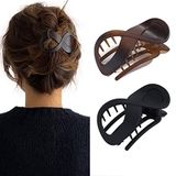 Brinie French Concord Saç Klipsi, Akrilik Saç Pençe Klipsi, Kalın Düz Saç Klipsi, Kavrayan Saç Muz Barretleri, Kadınlar ve Kızlar için Saç Aksesuarları (2'li Paket)