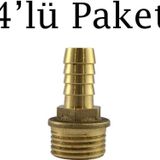 Brio Hava Hortum Erkek Rekoru 1/2 12Mm 4'Lü Paket
