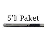 Brio Maket Bıçağı Cam Filmi Uygulama Metal 9 Mm 5'li Paket Gri