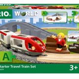 BRIO World – 36079 Starter Seyahat Tren Seti | 3 yaş üzeri çocuklar için 22 parçalı ahşap oyuncak tren seti
