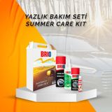 Brio Yazlik Bakim Seti Silikon Sprey + Sprey Koku + Klima Tazeleme Spreyi + Cam Temizleme Sabunu