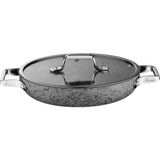 Brioni Stone-Age 24 cm Granit Tava Çizilmez Yanmaz Yapışmaz Özellikli İndüksiyonlu Sahan - Gri - Beyaz