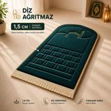 Bripurga Ortopedik Seccade, Süngerli Seccade, Seccade Rahat ve Konforlu, Çanta Hediyeli - 118 x 68 cm - Zümrüt Yeşili