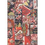 Bristol Kırmızı Patchwork Modern Geometrik Etnik Desenli Boho Makinada Yıkanabilir Hav Toz Vermez Leke Tutmaz Kaymaz Taban Dijital Makine Baskı Halı Oturma Odası Salon Yolluk Koridor Mutfak Halısı