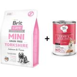 Brit Care 2 kg Mini Yorkshire Terrierler İçin Tahılsız Somonlu Köpek Maması + 400 gr Chefs Choice Kuzulu Pirinçli Ezme Yetişkin Köpek Konseve Maması