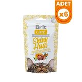 Brit Care 6x50 gr Shiny Hair Kedi Bisküvisi