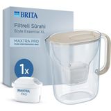 BRITA Brıta Style Essential Xl 1 x Maxtra Pro Pure Performance Filtreli Su Arıtma Sürahisi – Kum Beji (3,6l) - 3,6 lt