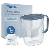 BRITA Brıta Style Essential Xl 1 x Maxtra Pro Pure Performance Filtreli Su Arıtma Sürahisi – Taş Mavisi (3,6l) - 3,6 lt