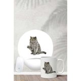 British Shorthair Desenli Bilek Destekli Mouse Pad Kupa Seti - Renkli