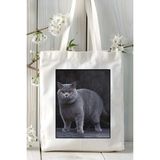 British Shorthairt Kedi Baskılı Bez Çanta Omuz Çantası Kişiye Özel Model 3