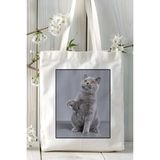 British Shorthairt Kedi Baskılı Bez Çanta Omuz Çantası Kişiye Özel Model 5