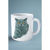 British Shorthairt Kedi Isimli Kişiye Özel Baskılı Kupa Bardak Yatak