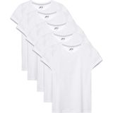 Brix 7719 Beyaz Renk Kız Çocuk 5'li %100 Pamuk Kısa Kollu Bisiklet Yaka Süprem T-Shirt - 10 Yaş
