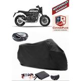 Brixton Crossfire 500 Branda Siyah Arka Çanta Uyumlu(Topcase) Motosiket Brandası Motor Örtüsü Çadır Su Geçirmez Motosiklet Kılıfı Motor Brandası,lastikli,taşıma Torbalı