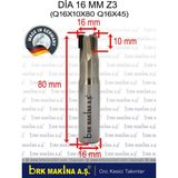 Brk 16 mm Dia Düz Z3 Freze
