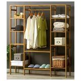 BRK Design Açık Gardırop Elbise Askılığı Ekru Renk Retro Tasarım 150*140*25 Ahşap Malzemeden Üretim