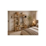 BRK Design Ahşap Açık Gardırop 150x140x25 B Gardırop