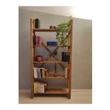 BRK Design AHŞAP Masif Doğal Ahşap 5 Raflı Çok Amaçlı Kitaplık BOYALI CEVİZ
