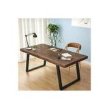 BRK Design BA AHŞAP Ahşap Masif Ağaç Doğal Çalışma Ofis Masası Kare Ayak_KKB_80X120