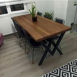 BRK Design Brk Desıgn Lüx Kütük Yemek Masası Wakko Ayak - 80X150