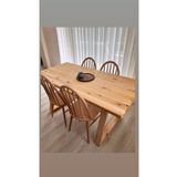 BRK Design Doğal Çam Aağaç Ahşap Ayak Mutfak&Yemek Masası 130x80
