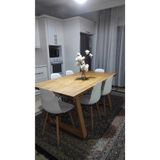 BRK Design Tasarım Doğal Ağaç Ayak Ahşap Yemek Masası / Toplantı Masası / Çalışma Masası 120x80