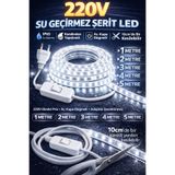 BRK LİGHTİNG 220V Su Geçirmez Şerit Led Beyaz Işık Fişli Aç-Kapa Düğmeli Kendinden Yapışkanlı 10 cm Kesilebilir