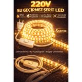 BRK LİGHTİNG 220V Su Geçirmez Şerit Led Günışığı Aç-Kapa Düğmeli Kendinden Yapışkanlı 10 cm Kesilebilir 5 Mtre