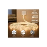 BRK LİGHTİNG 50 Metre Günışığı 3 Çipli Şerit Led Hortum Led Aydınlatma Dış Mekan Su Geçirmez Yapışkanlı Hortum