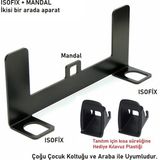 BRK Robotics Metal Braketi Isofix Bebek Oto Koltuğu Aparatı Her Araca Uygun Siyah Renk