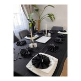 BRL ÇEYİZ HOME Colber Çizgi Detaylı Dertsiz Masa Örtüsü Yemek Takımı 12 Kişilik 26 Parça - Masa 160X220