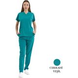 Brl Scruble | Likralı Doktor ve Hemşire Forması Unisex Cerrahi Takım - Cerrahi Yeşil - 2XS