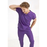 BRL Üniforma Koyu Mor Likralı Doktor ve Hemşire Forması Unisex Cerrahi Takım | Brl Scruble - 2XS