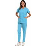 BRL Üniforma [logosuz] Bebe Mavisi / Alaskan Blue Likralı Doktor ve Hemşire Forması Unisex Cerrahi Takım | Brl Scruble - 2XS