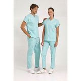 BRL Üniforma Mint Yeşili Likralı Doktor ve Hemşire Forması Unisex Cerrahi Takım | Brl Scrub - XS