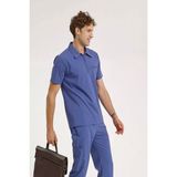 BRL Üniforma Tek Üst Likralı Unisex Doktor ve Hemşire Cerrahi Forması Fırtına Mavi | Medizip - XL