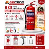 BRN 6kg Abc Kkt Tozlu Yangın Söndürme Tüpü 4 Yıl Garantili Kullanma Talimatı,ysc Levha ve Askı Aparatı Dahil