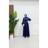 BRN IŞIK TESETTÜR Vera Saten Broş Detaylı Tesettür Abiye