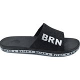 Brn Kaydırmaz Erkek-Kadın Plaj Havuz Deniz Bahçe Terliği - Siyah