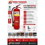 BRN Yangın Söndürme Tüpü 6 kg Köpüklü Askı Aparatı ve Tüp Levhası ile Yüksek Performanslı